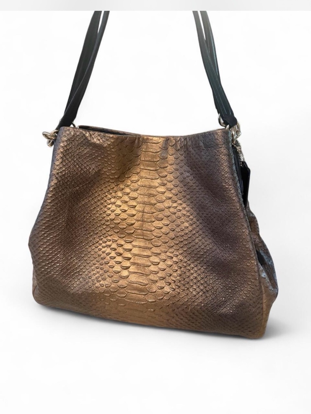 Coach Madison Phoebe Iridescent Snake-Embossed Shoulder Bag